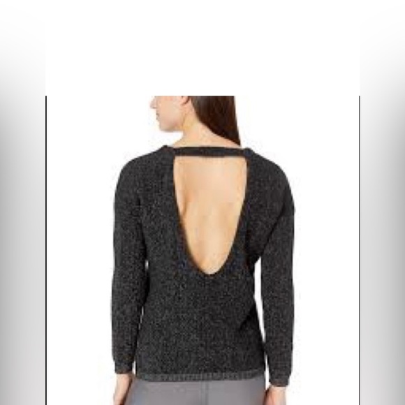 Satva‎ women’s Sweater S organic cotton gray Open Back Made in India - Picture 1 of 11
